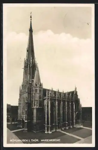 AK Mühlhausen /Th., Marienkirche aus der Vogelschau