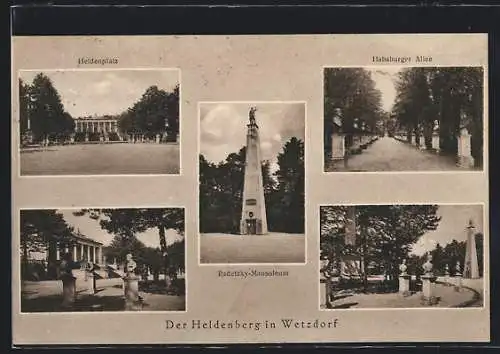 AK Wetzdorf, Heldenberg, Habsburger Allee, Radetzky-Mausoleum, Heldenplatz