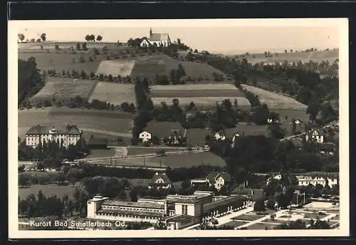 AK Bad Schallerbach /Od., Ortsansicht mit Feldern und Kuranlagen