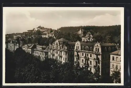 AK Marienbad, Hauptstrasse mit Café Egerländer