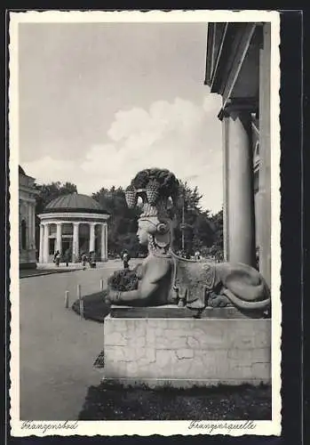 AK Franzensbad, Partie an der Franzensquelle