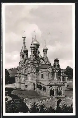 AK Karlsbad, Blick auf die Russische Kirche