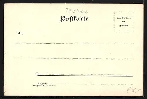 Lithographie Herrnskretschen / Hrensko, Blick zum Gasthaus am Ufer unter den Felsen