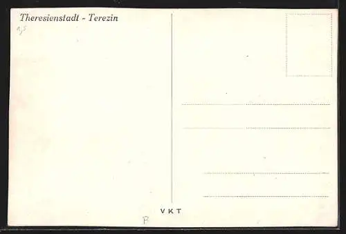 AK Theresienstadt, Strassenpartie mit Toreingang