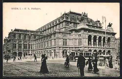 AK Wien, Strassenbahn nebst k. k. Hofoper