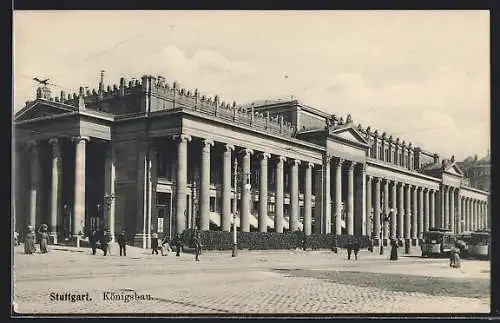 AK Stuttgart, Strassenbahn am Königsbau