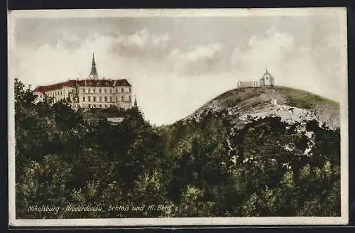 AK Nikolsburg /Niederdonau, Schloss und Hl. Berg