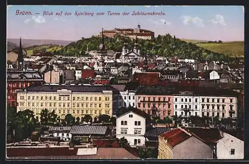 AK Brünn / Brno, Blick auf Spielberg vom Turme der Jubiläumskirche
