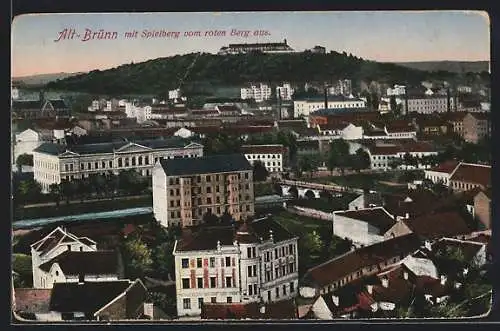 AK Alt-Brünn / Brno, Blick vom roten Berg auf Brünn mit Spielberg