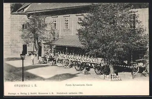 AK Krumau / Cesky Krumlov, Fürstl. Schwarzenb. garde