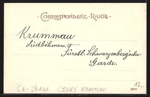 AK Krumau / Cesky Krumlov, Fürstl. Schwarzenb. garde