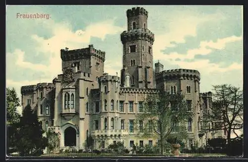 AK Hluboká n. Vltavou / Frauenberg, Fassade des Schlosses, Zámek