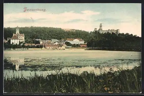 AK Frauenberg, Ortsansicht mit Schloss vom Wasser aus