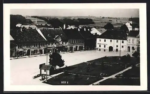 AK Mirowitz / Mirovice, Námestí, Hotel, Hostinec u Bileho Lva