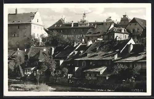 AK C. Krumlov, Blick in den Ort