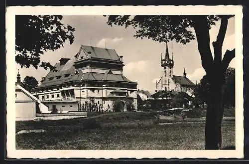 AK Policka, Teilansicht mit Kirche
