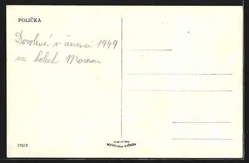 AK Policka, Ortsansicht mit Flusspartie