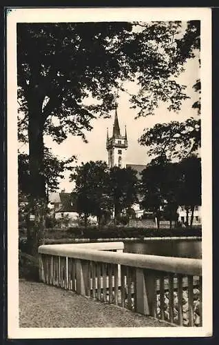 AK Policka, Blick zur Kirche