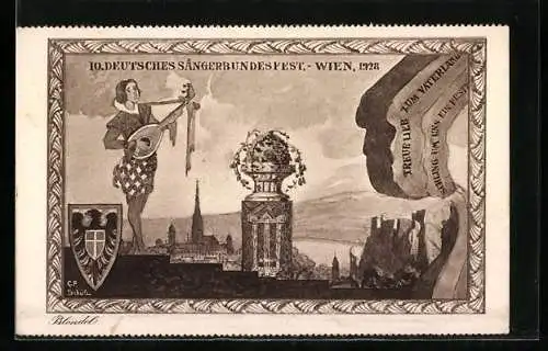 AK 10. Deztsches Sängerbundesfest Wien 1928