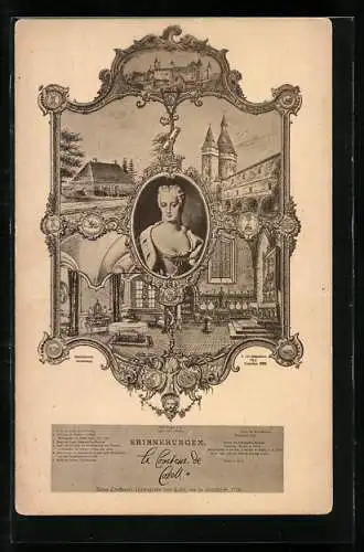 AK Reichsgräfin von Cassel Anna Constantia, Innenansicht vom Schloss