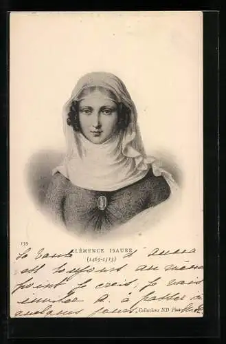 AK Clémence Isaure, 1463-1513, Brustportrait