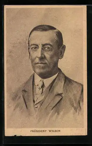 AK Portrait du Président Woodrow Wilson, Präsident der USA