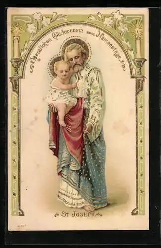 Lithographie Schutzpatron, Namenstag, St. Joseph