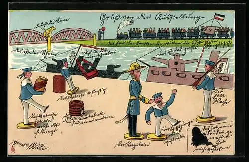 Lithographie Düsseldorf, Ausstellung, Marine als Holzspielzeug