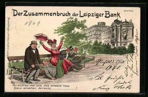 Lithographie Leipzig, Zusammenbruch der Bank