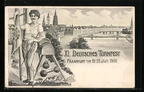 Lithographie Frankfurt a. M., XI. Deutsches Turnfest 1908