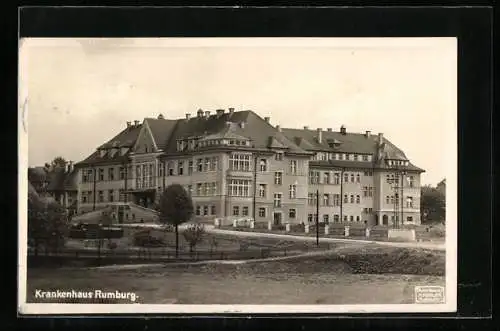 AK Rumburg / Rumburk, Krankenhaus von der Wiese gesehen