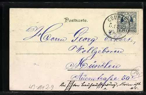 Lithographie Frau bittet ihren Mann Theobald, sei nicht so kalt!, Private Stadtpost Courier