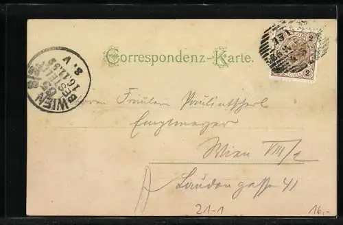 Lithographie Wien, Stephaniebrücke, Halt gegen das Licht: Vollmond