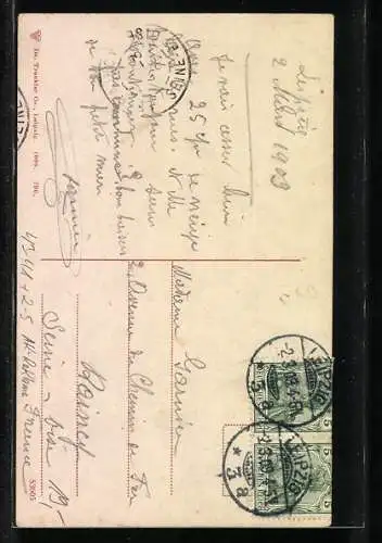 AK Leipzig, Petersstrasse während der Engros-Messe, AK-Reklame RPH