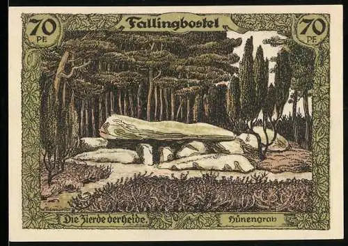 Notgeld Soltau, 70 Pfennig, Hermann Löng, Hünengrab bei Fallingbostel