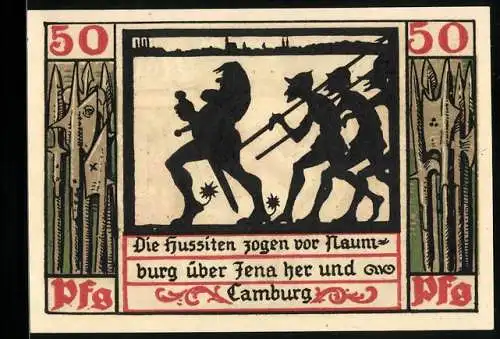 Notgeld Naumburg a. Saale 1920, 50 Pfennig, Prokop führt die Hussiten