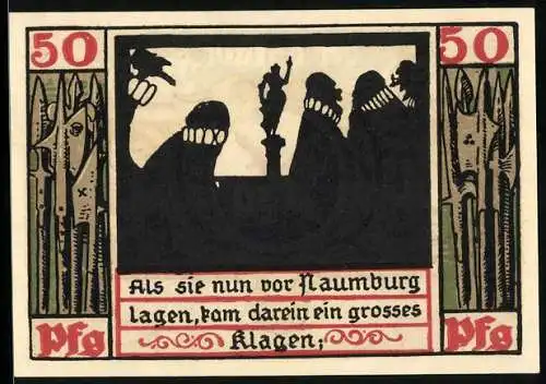 Notgeld Naumburg a. Saale 1920, 50 Pfennig, Die Ratsherren klagen sich ihr Leid