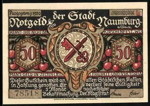Notgeld Naumburg a. Saale 1920, 50 Pfennig, Prokop führt die Kinder von dannen