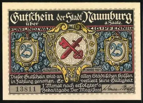 Notgeld Naumburg a. Saale 1921, 25 Pfennig, Das Salzthor