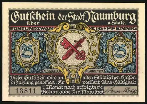 Notgeld Naumburg a. Saale 1921, 25 Pfennig, Das Herrnthor