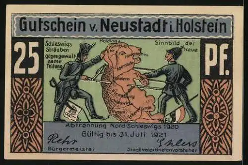 Notgeld Neustadt in Holstein, 25 Pfennig, Der Jungfernstieg