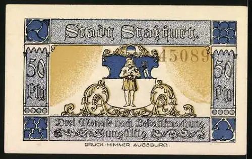 Notgeld Stassfurt 1921, 50 Pfennig, Karl der Grosse zieht über die Bode