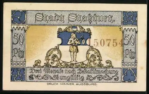 Notgeld Stassfurt 1921, 50 Pfennig, Karl der Grosse zieht über die Bode, 805