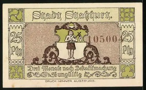 Notgeld Stassfurt 1921, 25 Pfennig, Streckenförderung im Berlepsch-Schacht