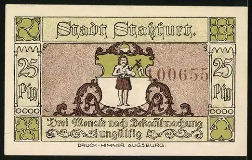 Notgeld Stassfurt 1921, 25 Pfennig, Festsaal im Berlepsch-Schacht