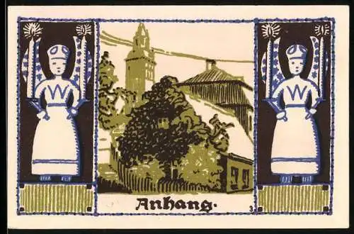 Notgeld Schneeberg 1921, 50 Pfennig, Anhang und Wappen
