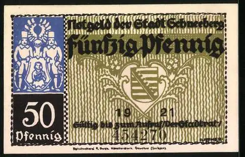 Notgeld Schneeberg 1921, 50 Pfennig, Wappen und Anhang