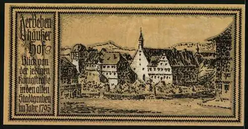 Notgeld Stuttgart 1922, 50 Pfennig, Der Bebenhäusser Hof