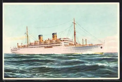 Künstler-AK Home Lines, Passagierschiff M/S Italia