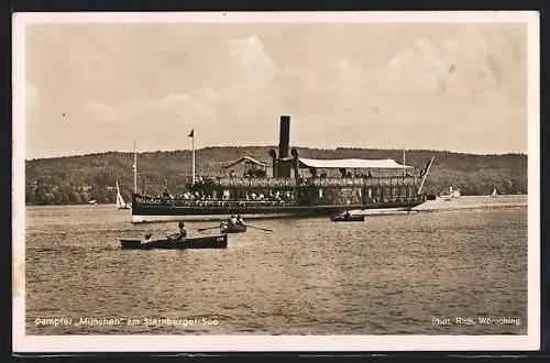AK Dampfer München auf dem Starnberger See